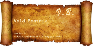 Vald Beatrix névjegykártya